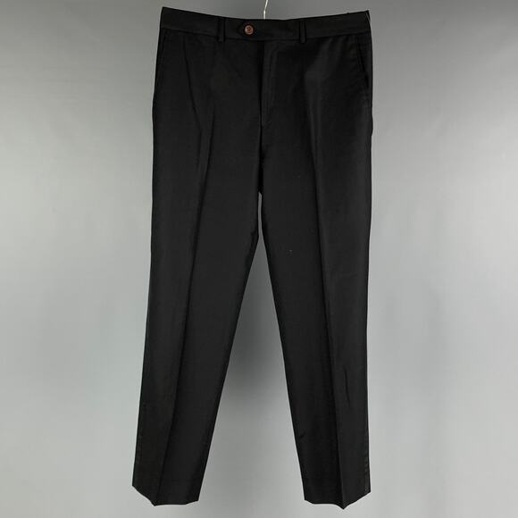 ETRO Size 36 Black Wool Tuxedo Dress Pants - Picture 1 of 1
